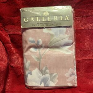 VTG Mervyn's Galleria No Iron Percale King Pillowcases Set of 2 Juliette Pink